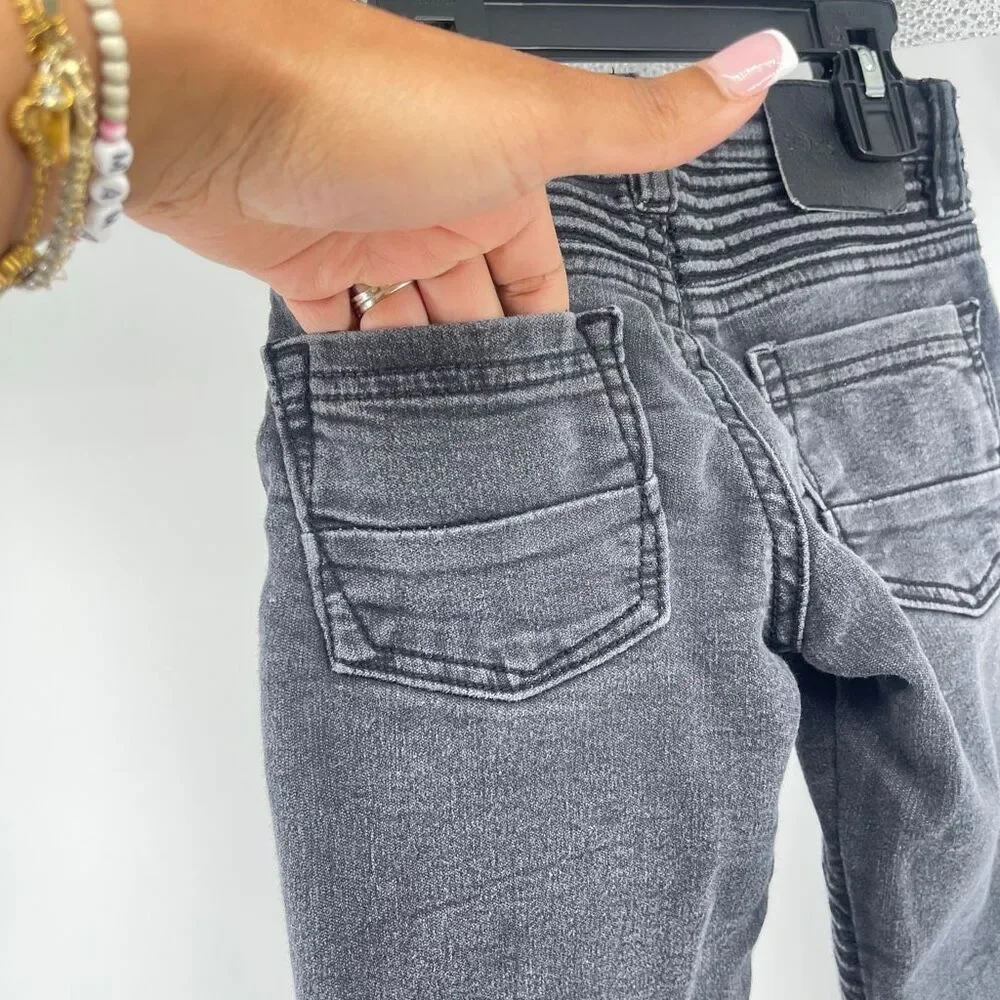 Steve’s Jeans Boys Moto Skinny Jeans Size 5 Gray Wash Stretch Denim Streetwear